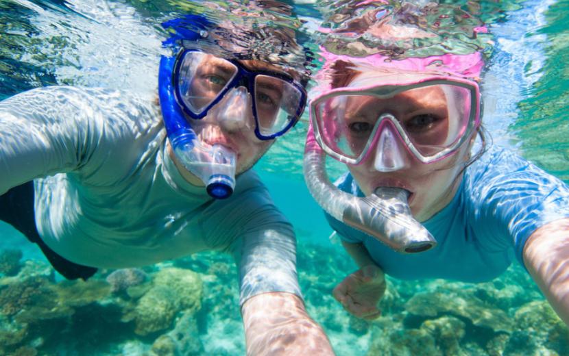 couple snorkeling