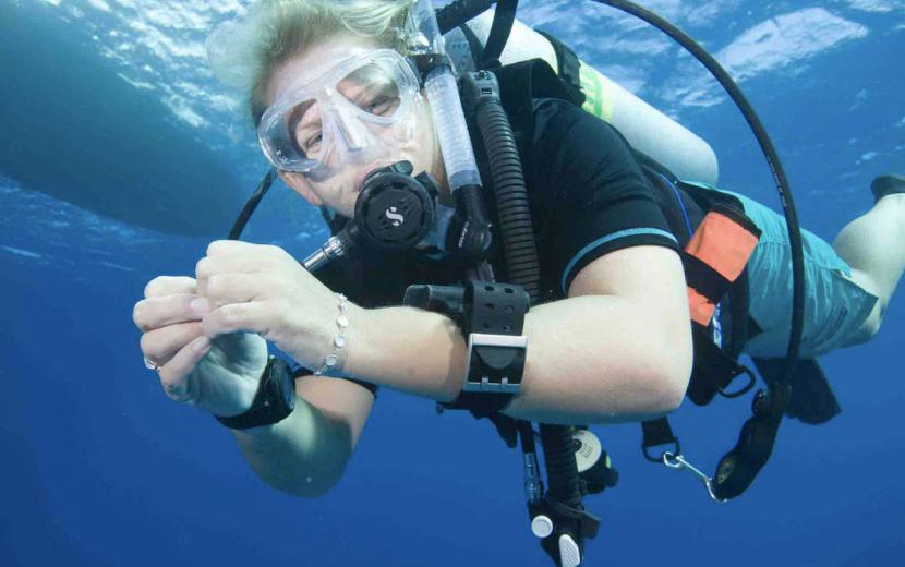 diver under water