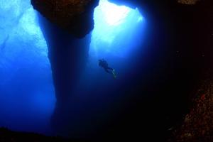 Blue hole underwater