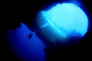 Blue hole underwater