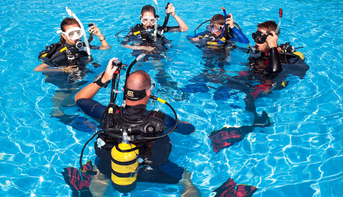 people during a diving exercise