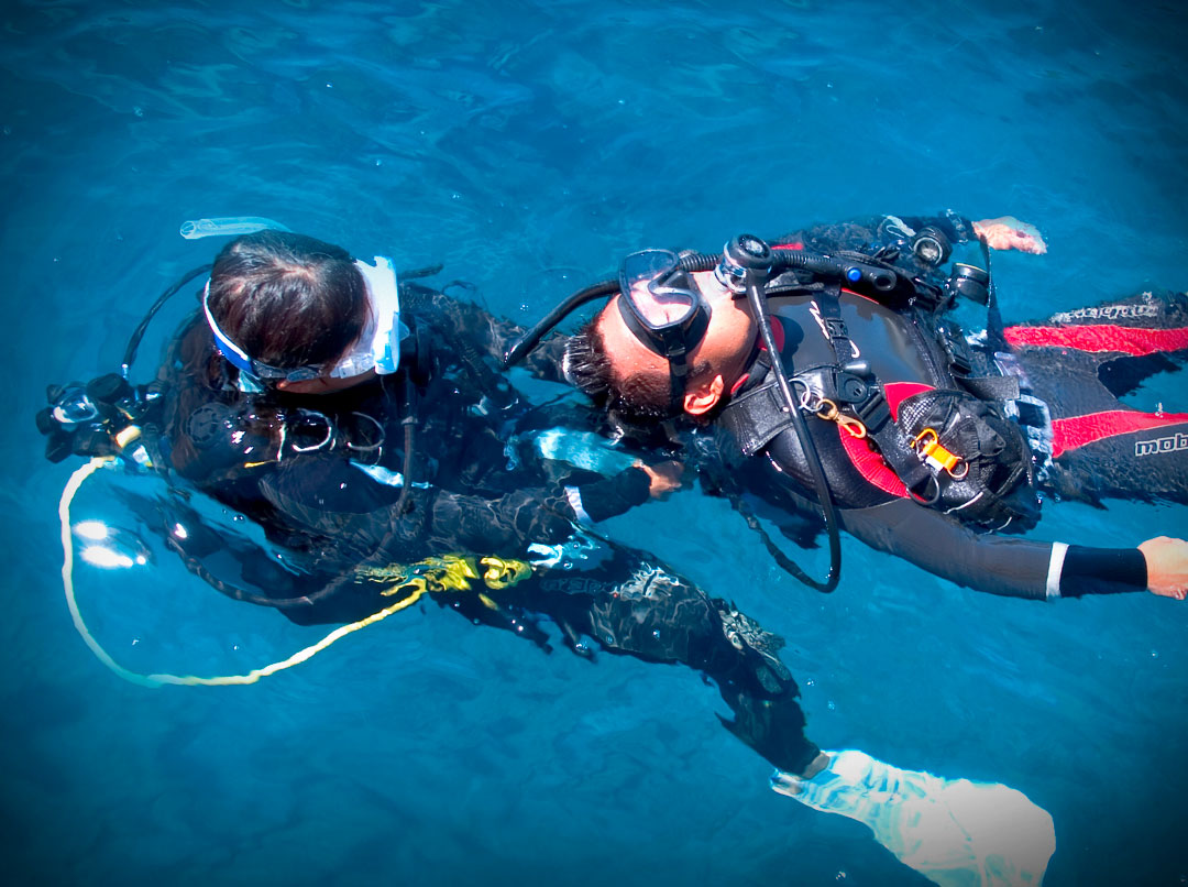 PADI rescue divers in action