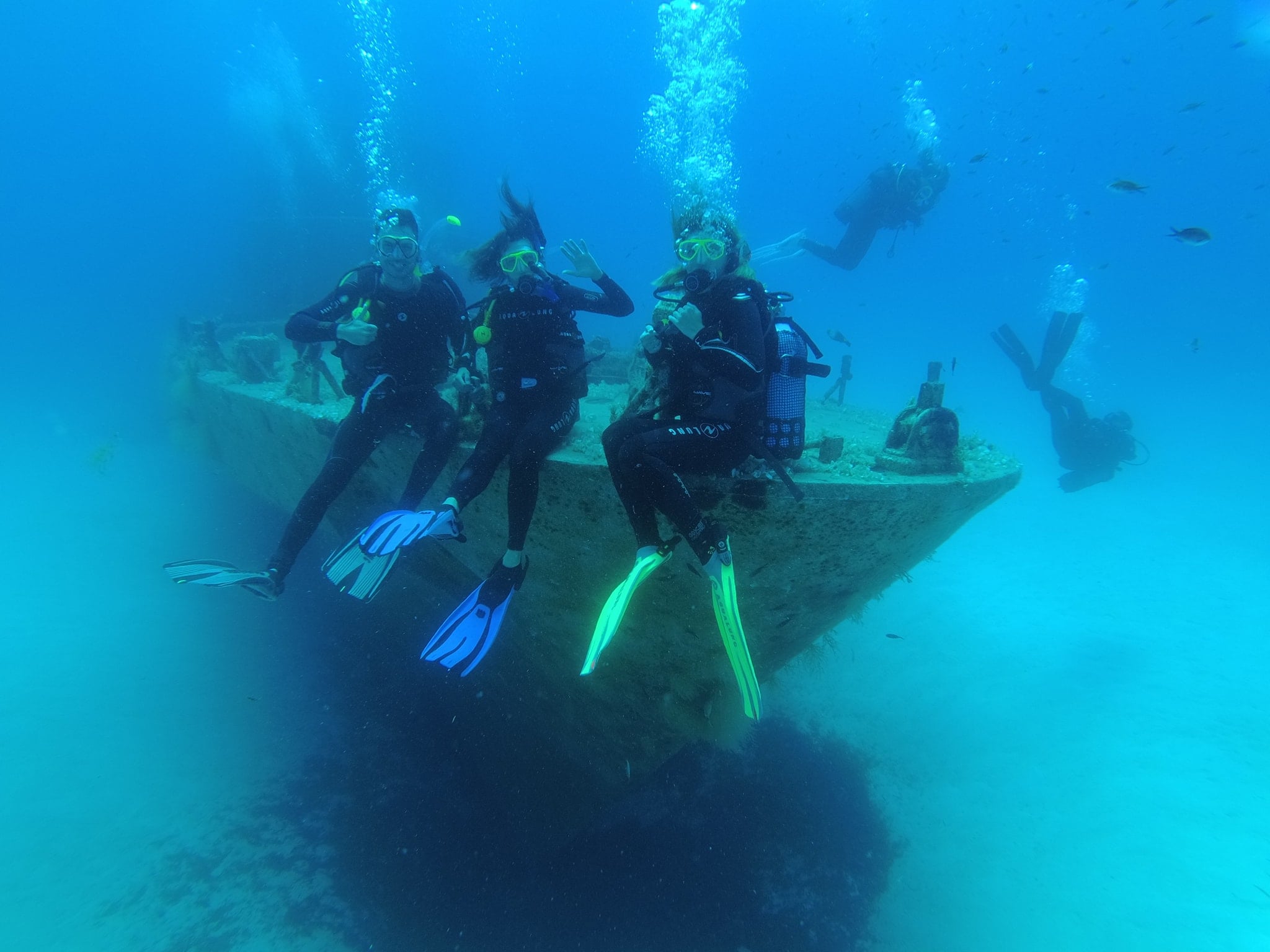 divers on P31 wreck