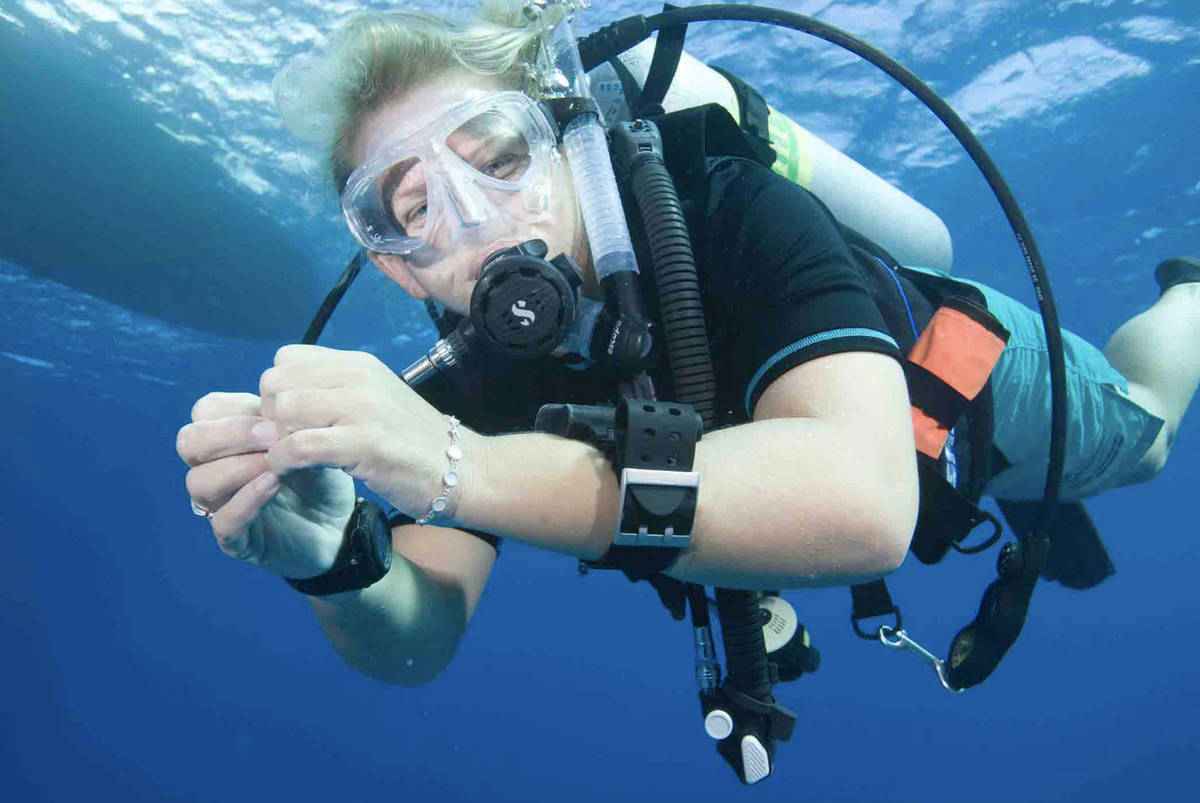 diver under water